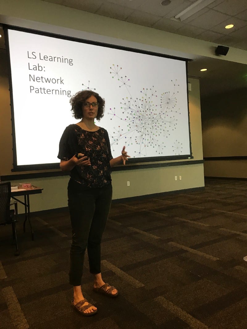 Anna inviting the group to participate in Network Patterning Cards