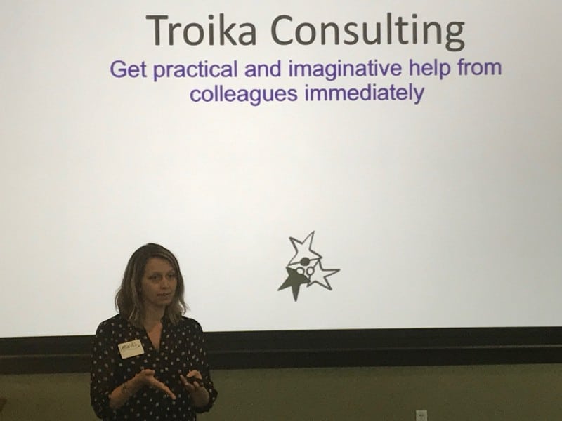 Amanda Bowman facilitating Troika Consulting