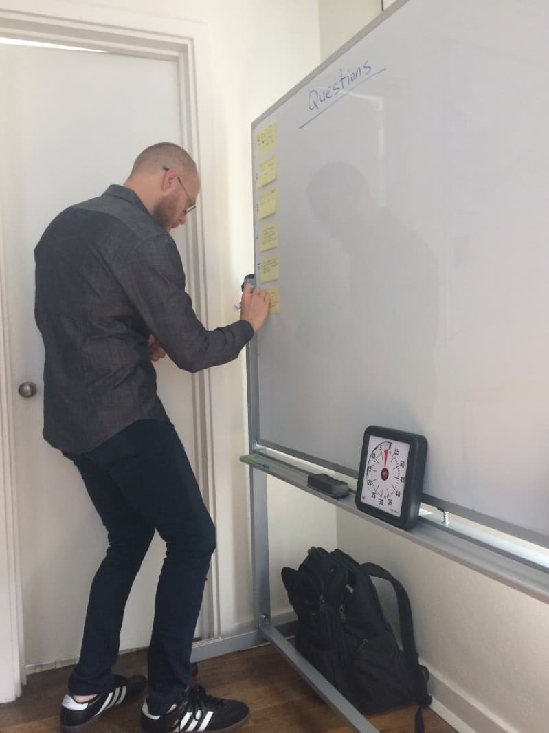 Douglas lettering at a Design Sprint