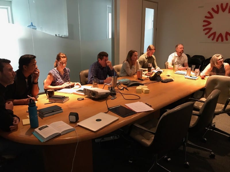 Team working through a Design Sprint