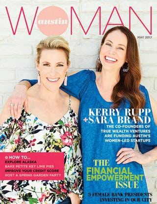 Kerry and her co-founder Sara Brand on the cover of Austin Woman magazine.