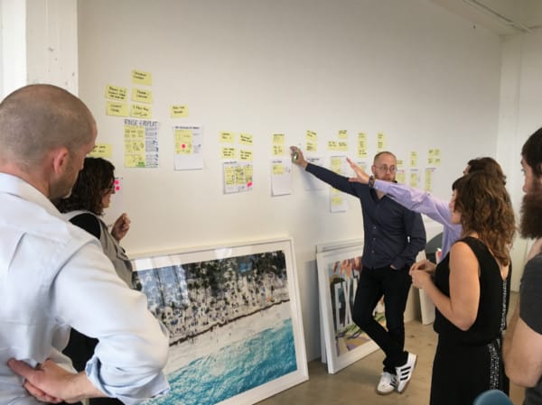 Scenes from the Twyla Design Sprint (Fun fact: Jake claims to be one of the tallest guys in design.)