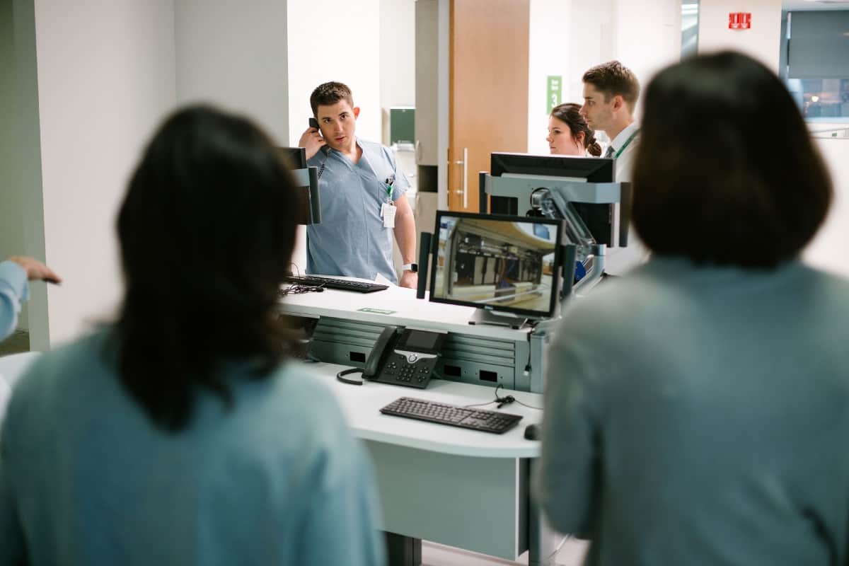 Testing the clinical area mock-up with the Rush University Medical Center team.