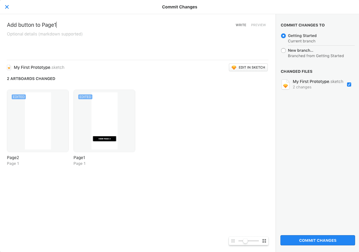 Add button to Page 1