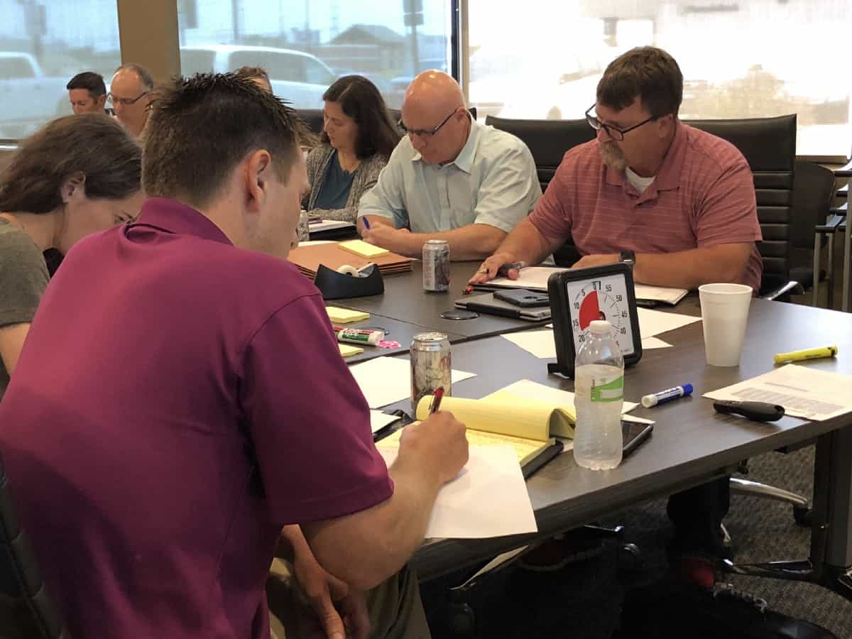 Group working through Design Sprint