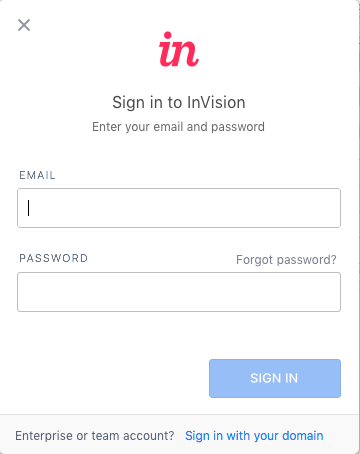 Sign in to InVision