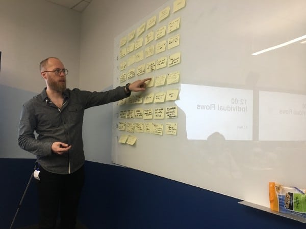 Douglas speaking to group