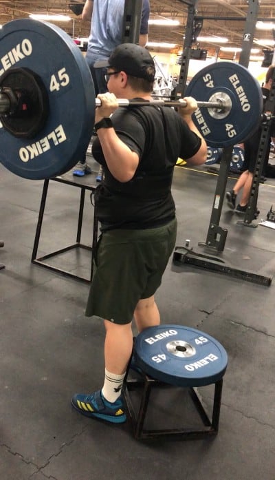 Julie power lifting.