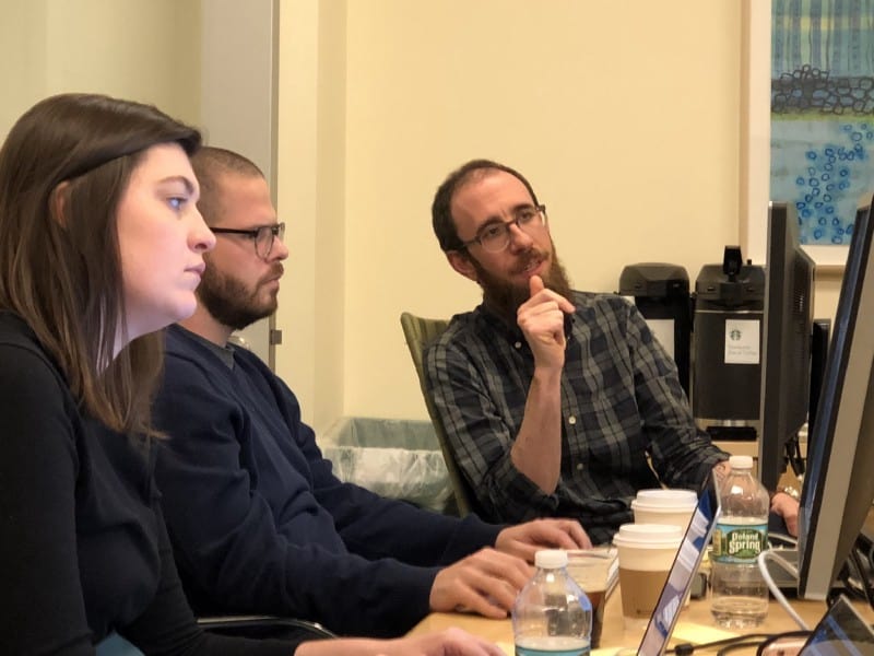 A team discussion among computers