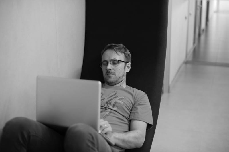 Man working on laptop