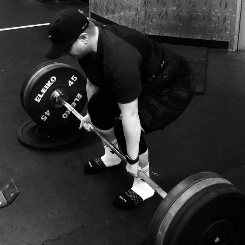 Julie power lifting.