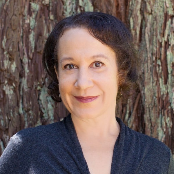 Laura Klein and the cover of her book “Build Better Products”