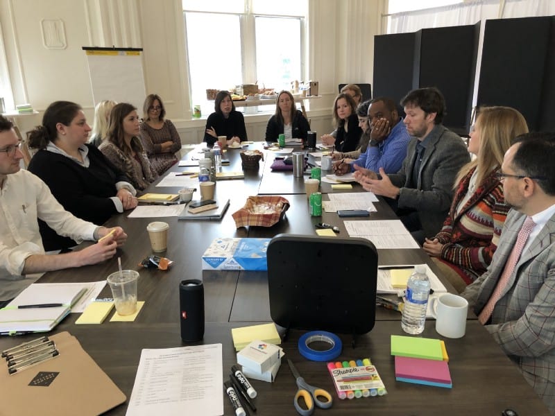 Group at a meeting table