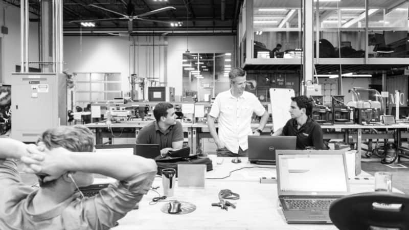 Taylor with the FirstBuild team in 2015.