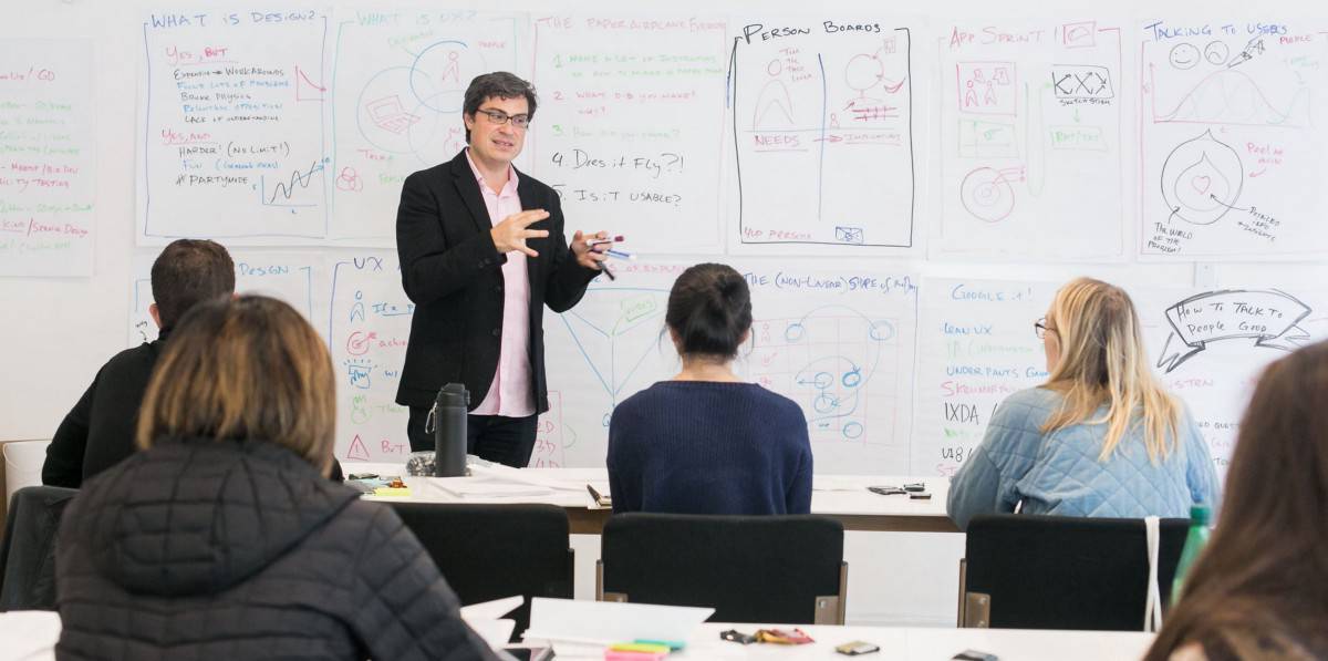 Daniel Stillman speaking to group