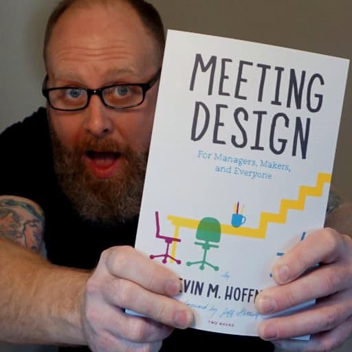 Kevin with his book Meeting Design.
