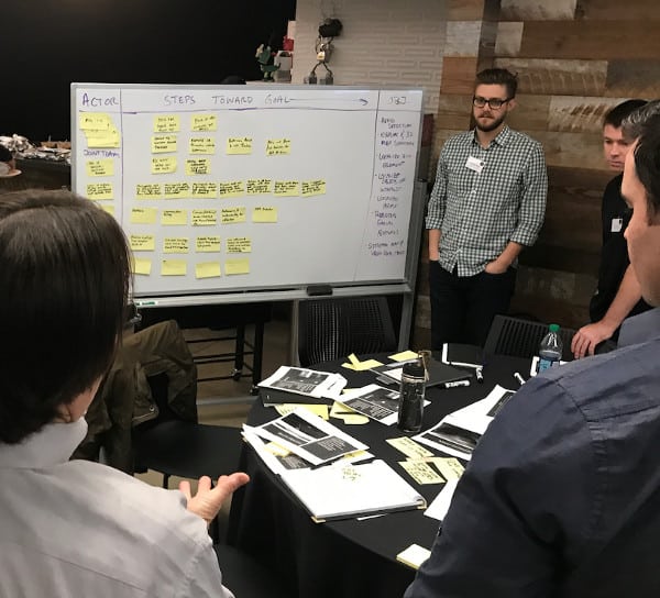 Innovation Foundry participants and facilitators working together.