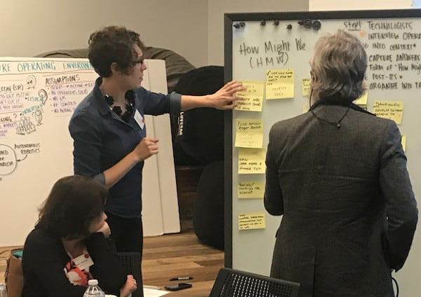 Innovation Foundry participants and facilitators working together.