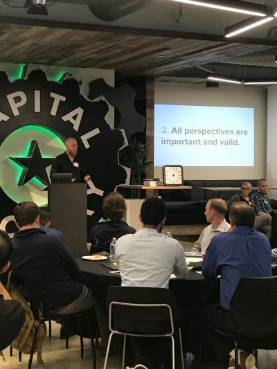 Douglas Ferguson introducing the process.