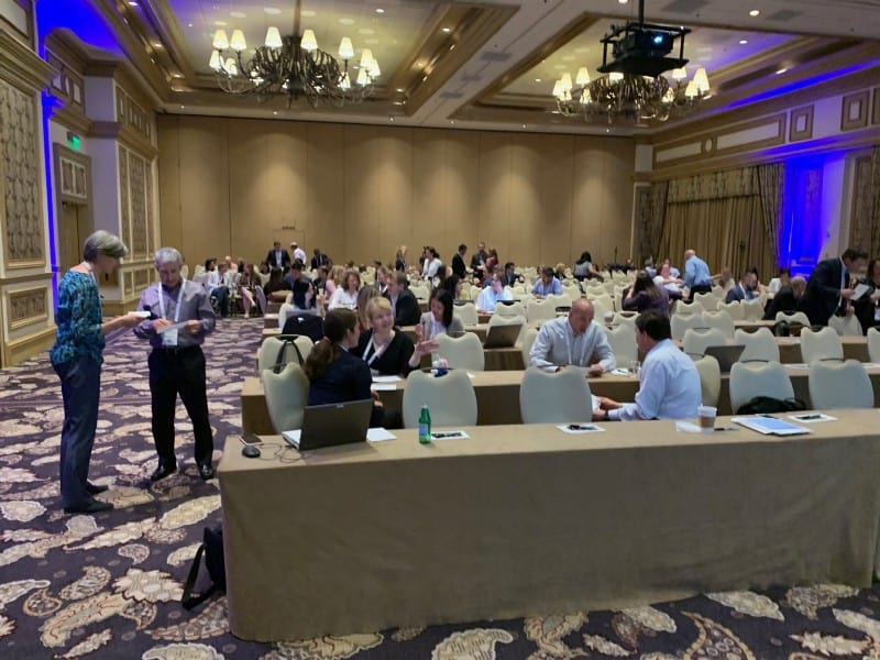 Sharing ideas across the room.