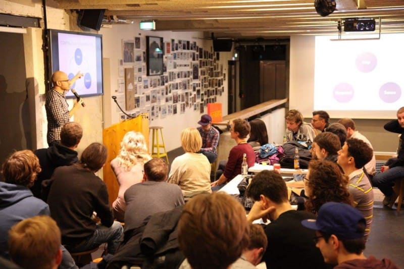 Jeff speaking to a group