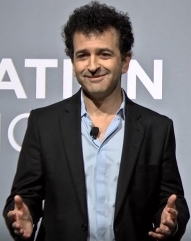 Safi giving a lecture.