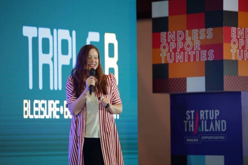 Delivering a keynote at Startup Thailand.