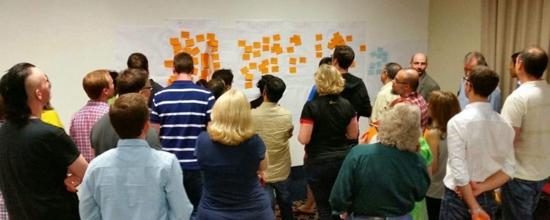 A group of people at a workshop